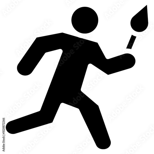 Running Torch icon vector image. Can be used for Track and Field.