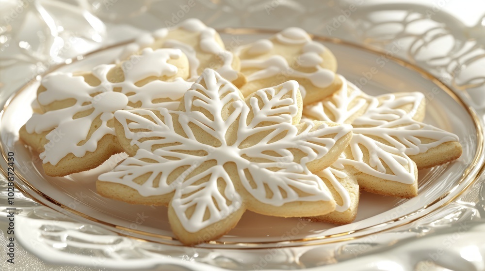 Festive Holiday Cookies - Close-up of Beautifully Decorated Christmas Treats on Platter with Ultra-Detailed, Cinematic Lighting Festive Holiday Cookies - Close-up of Beautifully Decorated Christmas Treats on Platter with Ultra-Detailed, Cinematic Lighting