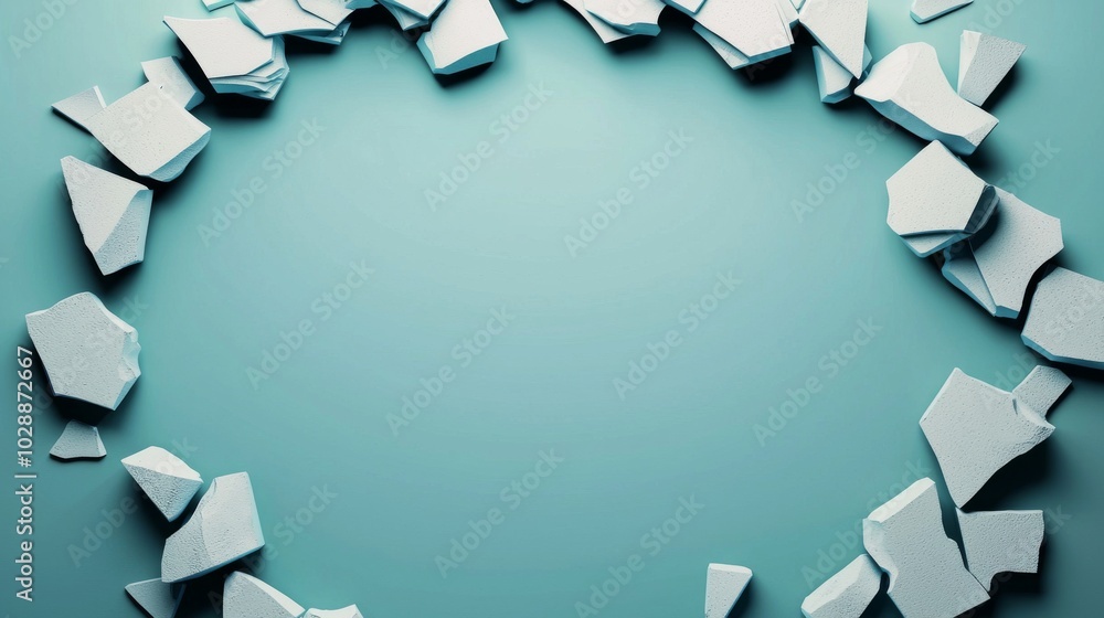 Obraz premium Breaking Barriers with Shattered Pieces