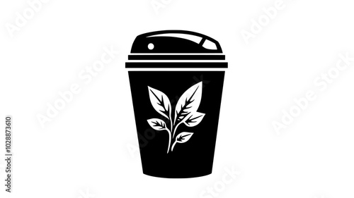 Peppermint mocha in a to-go cup with a lid, illustration art