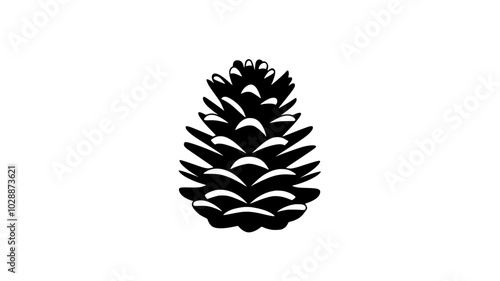 Oversized pinecone nestled at the tree crest, illustration art