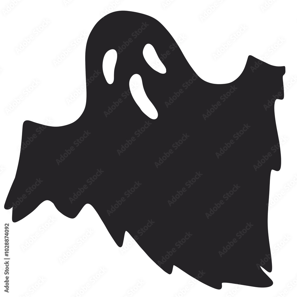 Cute Black Ghost Halloween Doodle illustration Cute Black Ghost Halloween Doodle illustration