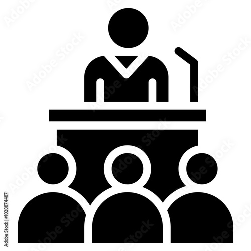 Press Conference icon vector image. Can be used for Press Freedom Day.