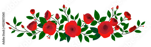 red rose border illustration