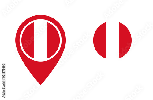 Peru flag location icon set Free Download Peru flag location icon set - GFXLoad