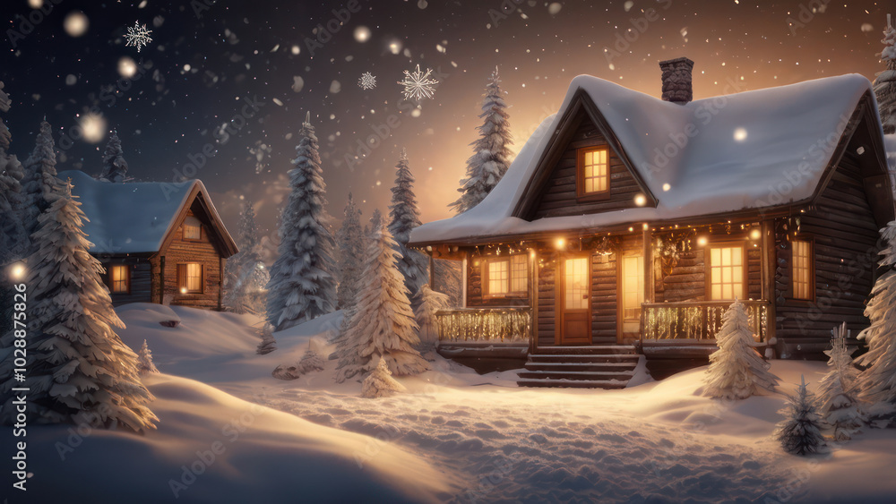 christmas house in the forest christmas house in the forest