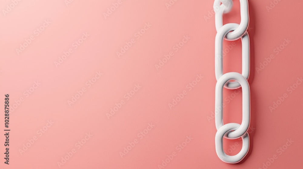 White Chain Against a Soft Pink Background White Chain Against a Soft Pink Background