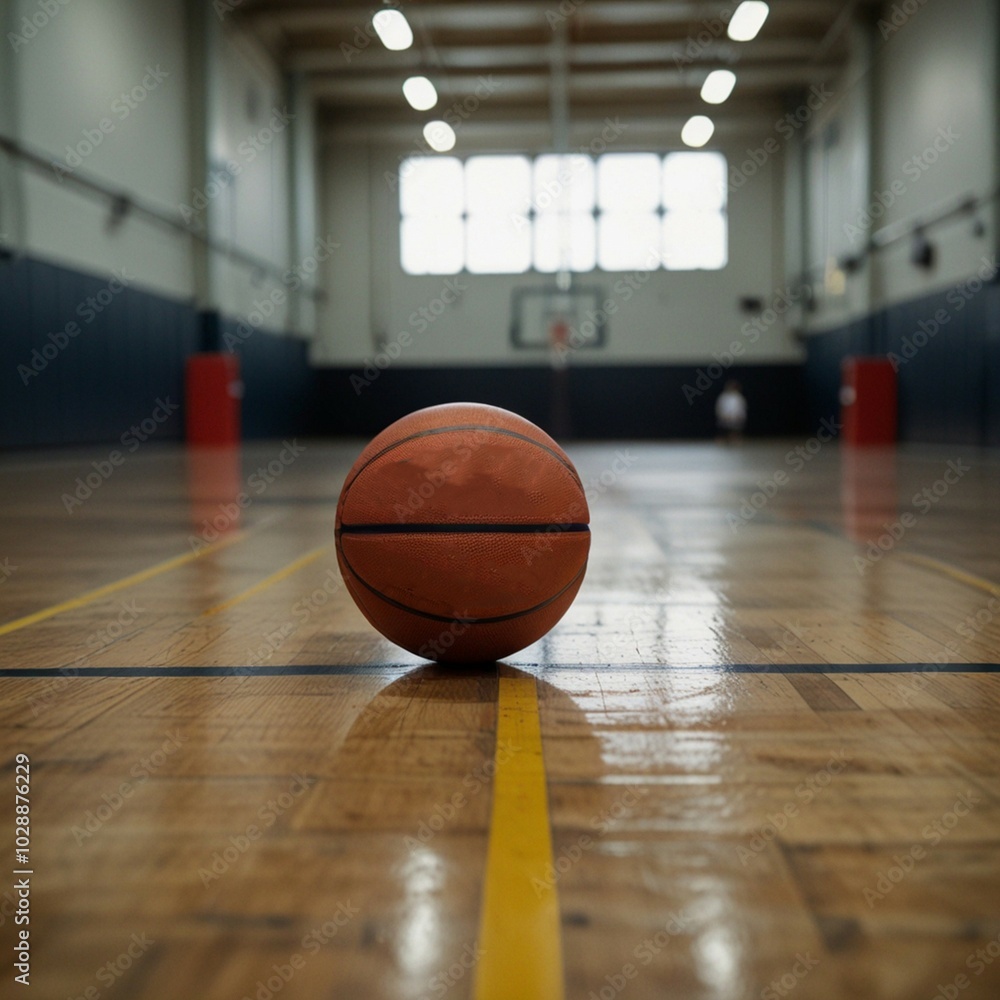 A basketball and soccer is on the ground, and Gaming equipment A basketball and soccer is on the ground, and Gaming equipment