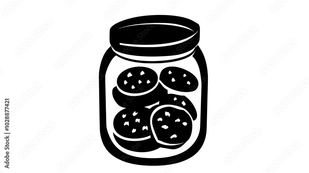 Mason jar filled with layered cookie ingredients, vector illustration art Mason jar filled with layered cookie ingredients, vector illustration art