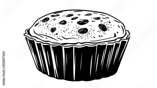 Panettone rising in traditional paper mold, vector illustration art