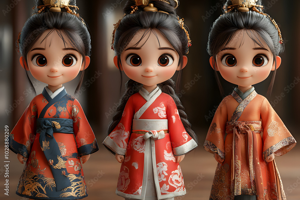 A Cute Little Girl Wearing Chinese Hanfu with Hair in a Traditional Style, Radiating Innocence and Charm, Set Against a Soft and Dreamy Background.
A Cute Little Girl Wearing Chinese Hanfu with Hair in a Traditional Style, Radiating Innocence and Charm, Set Against a Soft and Dreamy Background.