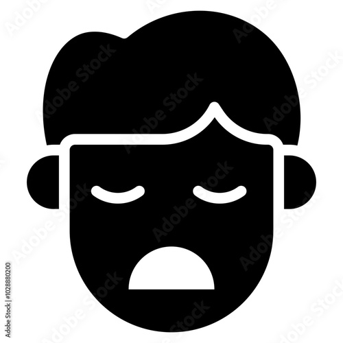 Bored icon vector image. Can be used for Human Emotions.