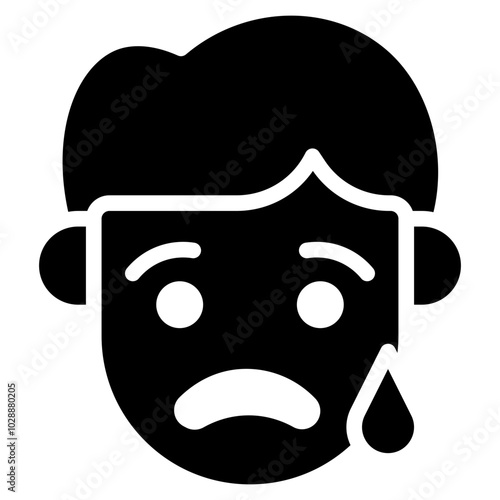 Cry icon vector image. Can be used for Human Emotions.