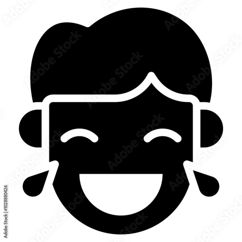 Laugh icon vector image. Can be used for Human Emotions.