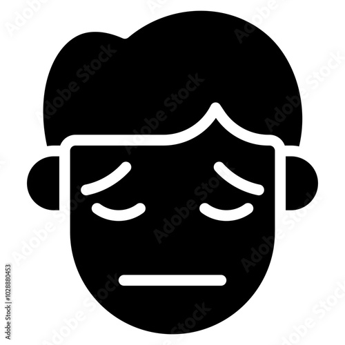 Pensive icon vector image. Can be used for Human Emotions.
