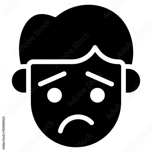 Regretful icon vector image. Can be used for Human Emotions.