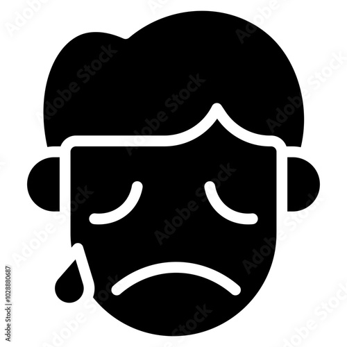 Sad icon vector image. Can be used for Human Emotions.