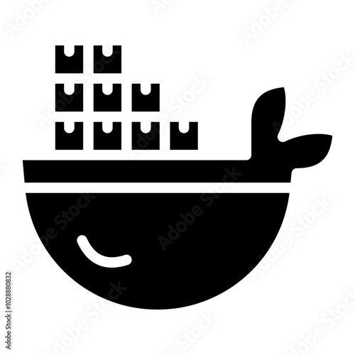 Docker icon vector image. Can be used for Data Science.