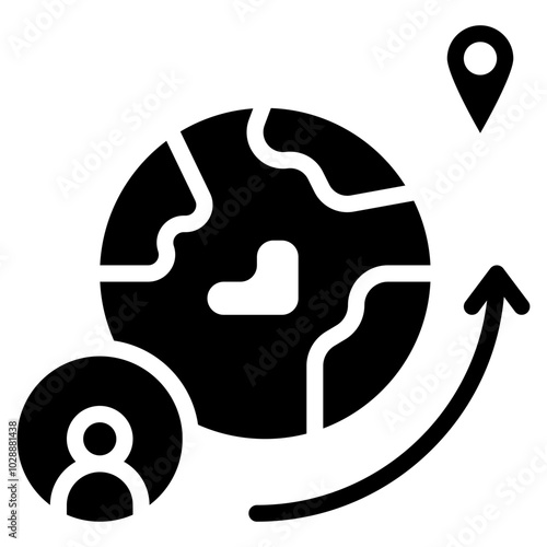 Migration icon vector image. Can be used for Data Science.