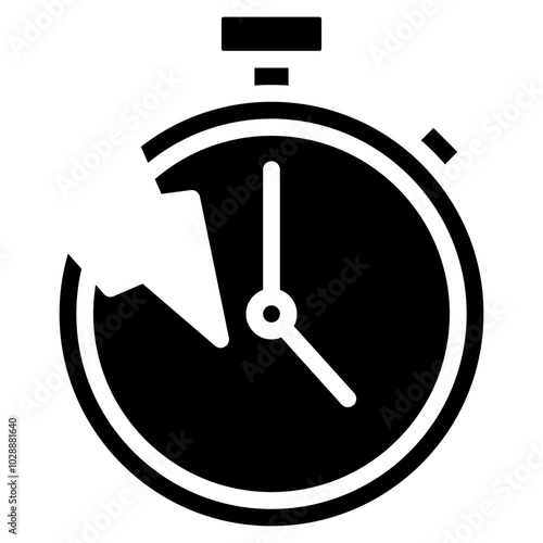 Broken Clock icon vector image. Can be used for Burnout.