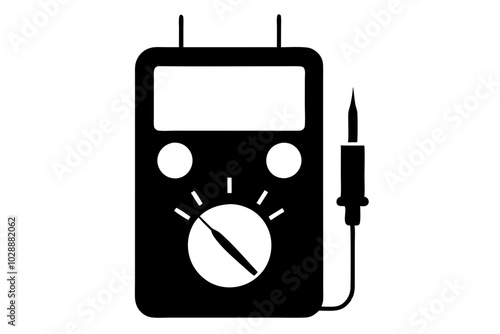 Digital handheld multimeter vector | vector silhouette illustration on white background