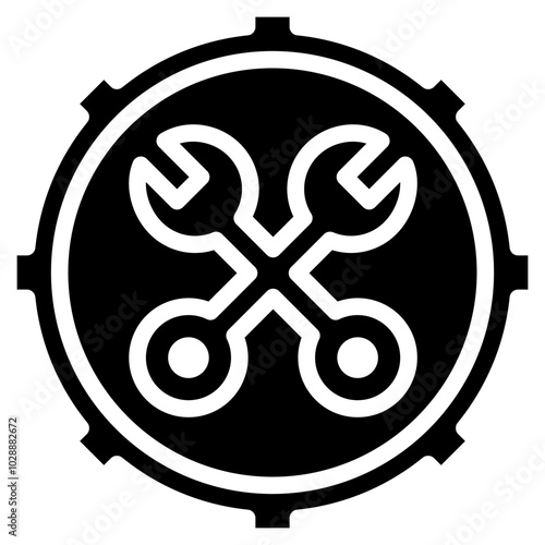 Maintenance icon vector image. Can be used for 3d Printing.