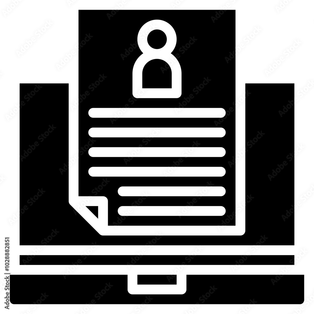 Resume icon vector image. Can be used for 3d Printing. Resume icon vector image. Can be used for 3d Printing.