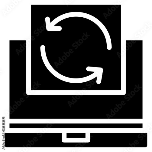 Restart icon vector image. Can be used for 3d Printing.