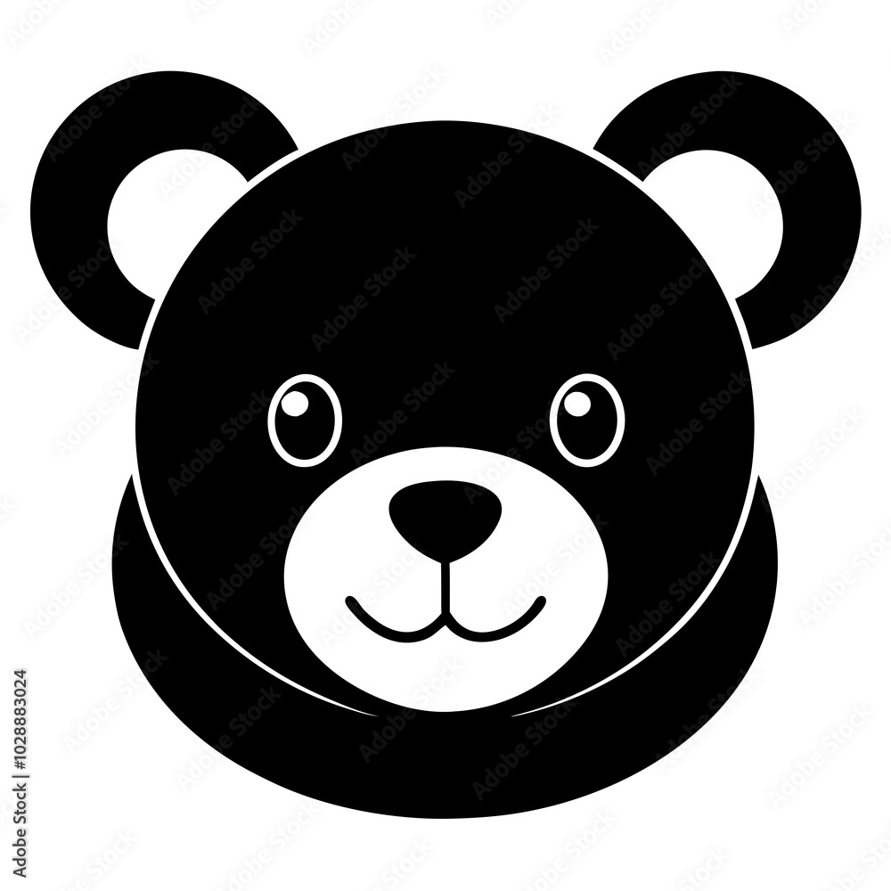 teddy bear head silhouette vector illustration teddy bear head silhouette vector illustration