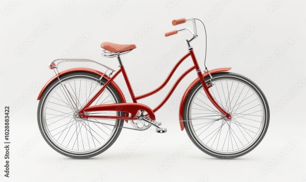 Fototapeta premium Bicycle on white background, 4K hyperrealistic photo