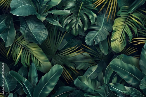 Wallpaper Mural A close up of a bunch of green leaves Torontodigital.ca