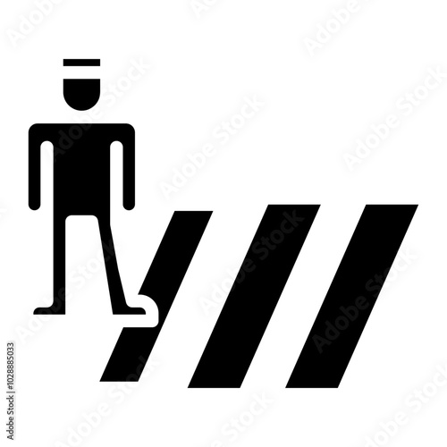 Pedestrian Crossing icon vector image. Can be used for Driving School.