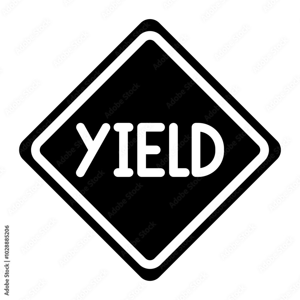 Yield Sign icon vector image. Can be used for Driving School. Yield Sign icon vector image. Can be used for Driving School.