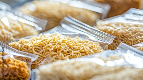 Assorted Packaged Instant Noodles in Clear Bags: Bulk and Convenience in Modern Cuisine