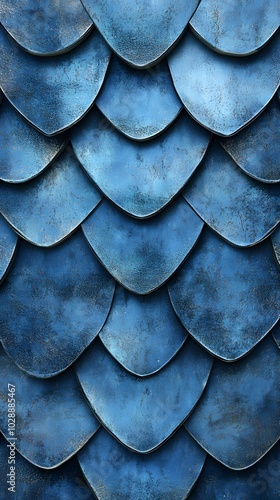 Wallpaper Mural Blue dragon scales, seamless texture, blue color gradient Torontodigital.ca