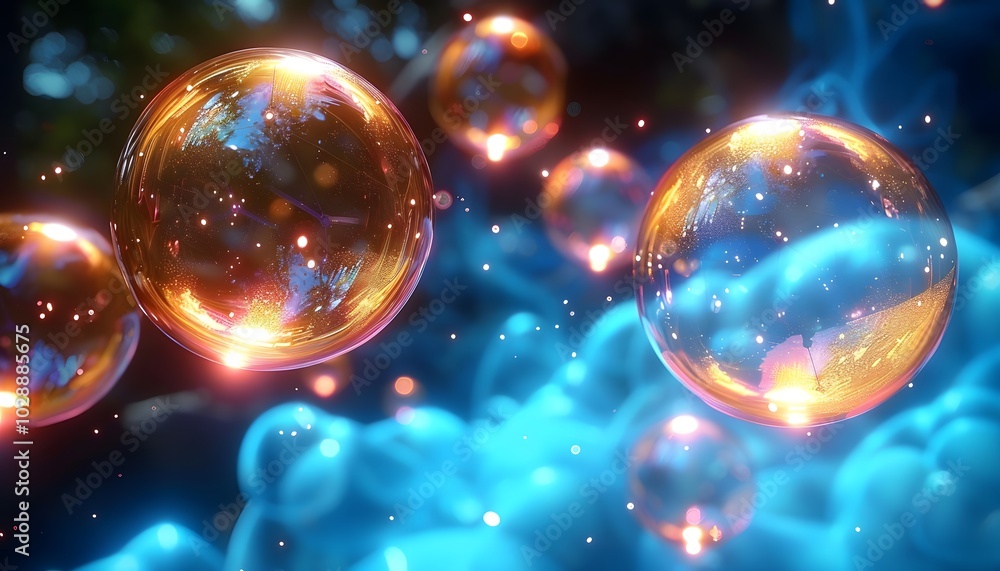 Molecule inside liquid bubble, 3D illustration. Molecule inside liquid bubble, 3D illustration.