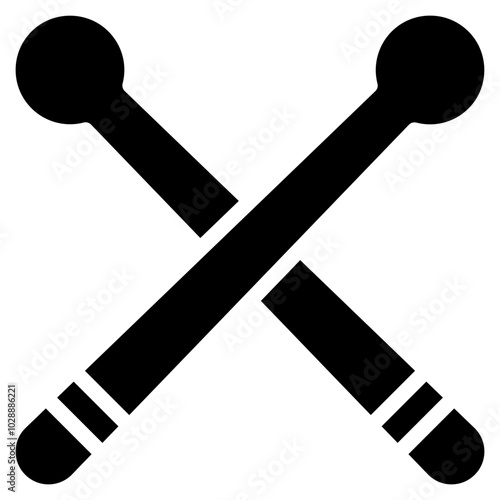Drumsticks icon vector image. Can be used for Rock and Roll.