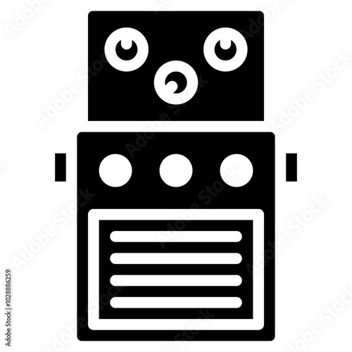 Guitar Effects Pedal icon vector image. Can be used for Rock and Roll.