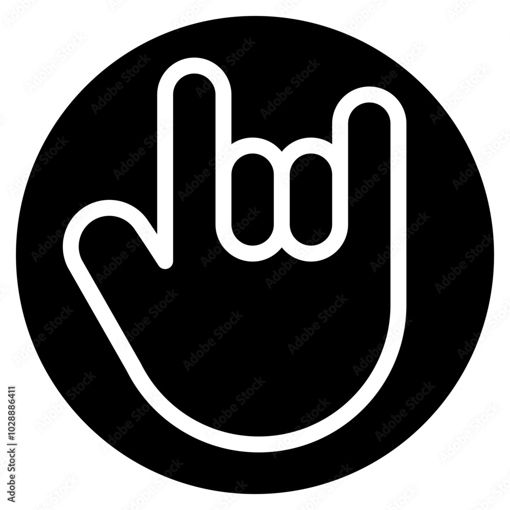 Rock Hand Gesture icon vector image. Can be used for Rock and Roll. Rock Hand Gesture icon vector image. Can be used for Rock and Roll.