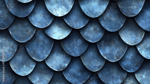 Wallpaper Mural Blue dragon scales, seamless texture, blue color gradient Torontodigital.ca