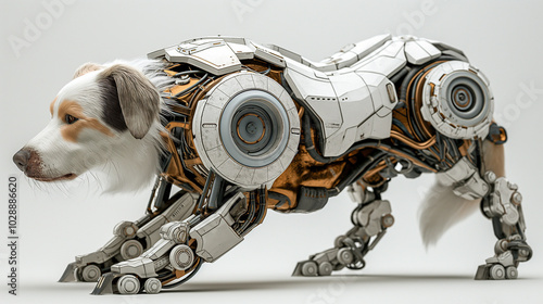 The highest technology of the animal for future isolated on white background. Generative AI Illustration.