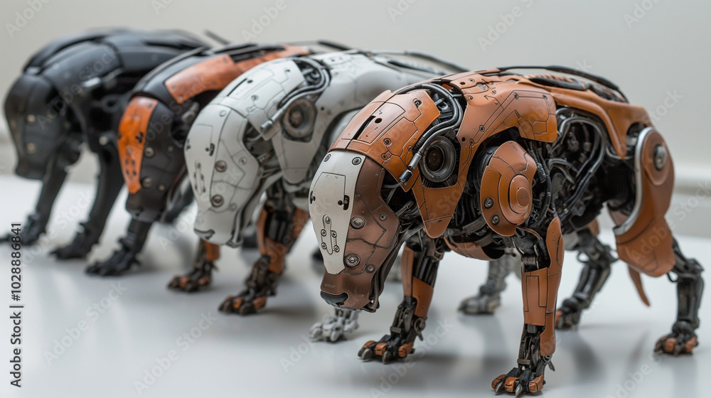 The highest technology of the animal for future isolated on white background. Generative AI Illustration. The highest technology of the animal for future isolated on white background. Generative AI Illustration.