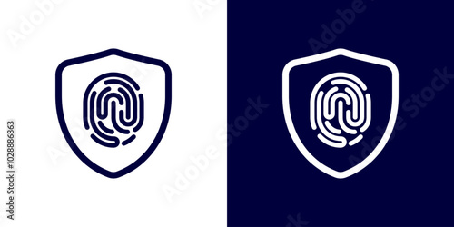 fingerprint on shield logo template