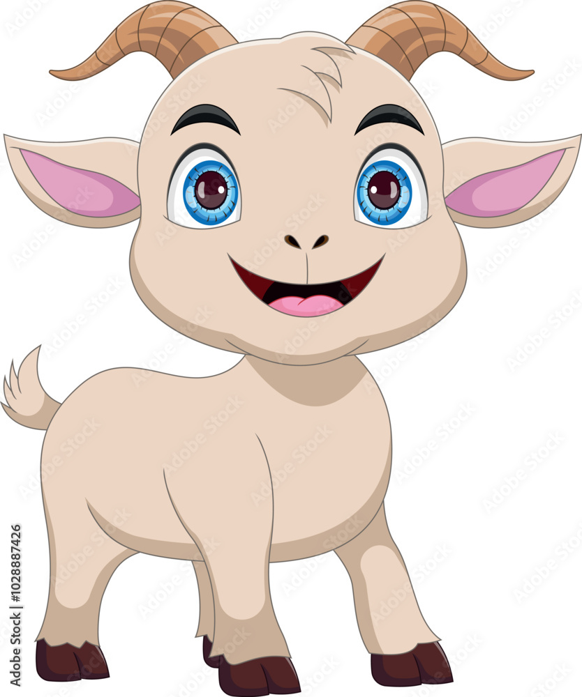 cartoon cute baby goat cartoon cute baby goat