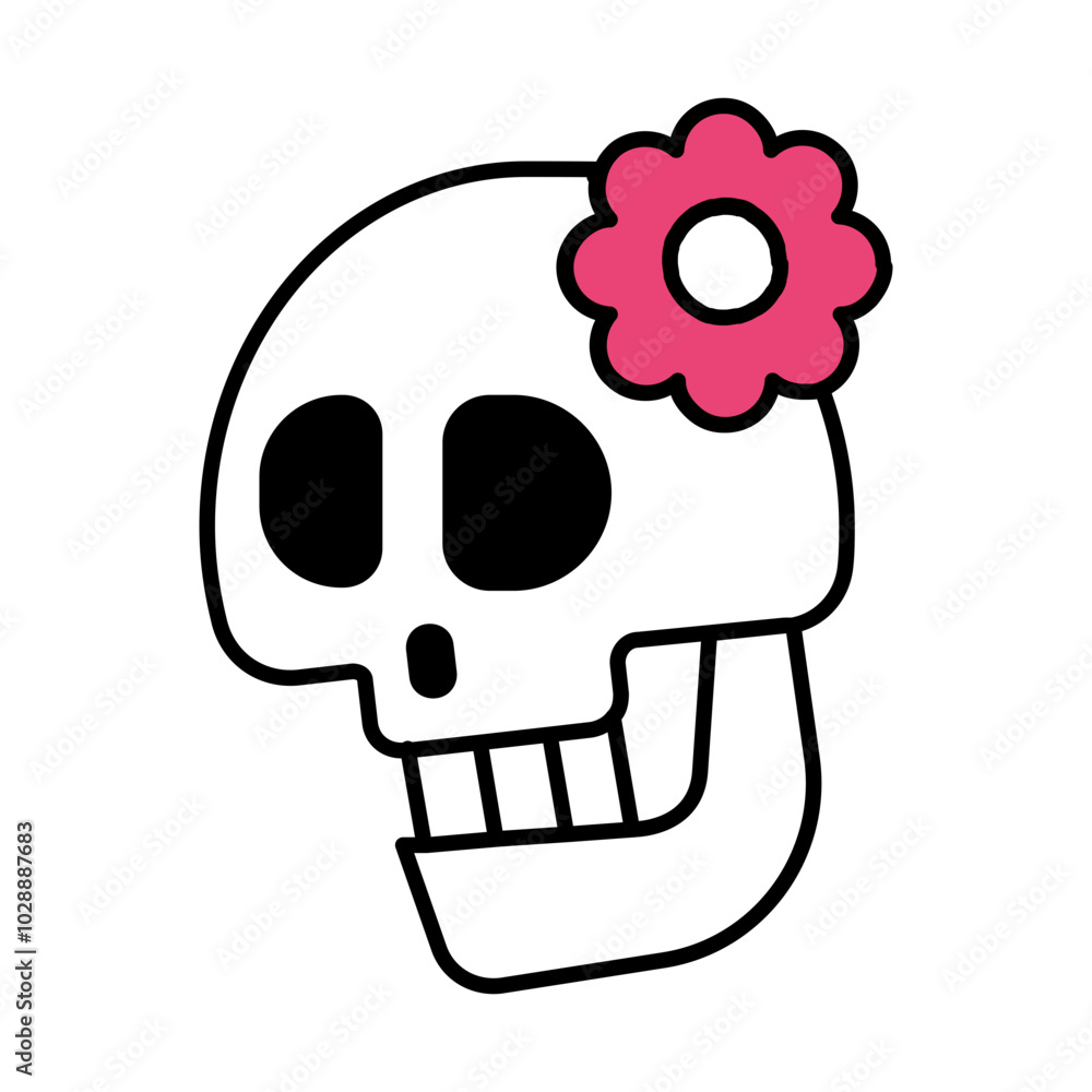 skull with flower skull with flower