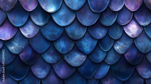 Blue dragon scales, seamless texture, blue color gradient