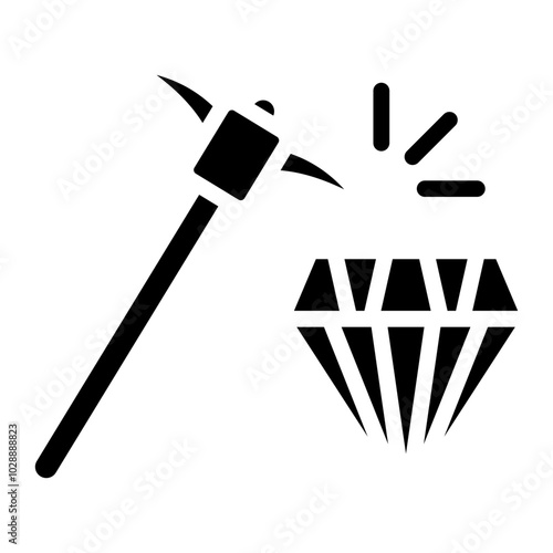 Diamond Pickaxe icon vector image. Can be used for Mining And Crafting.