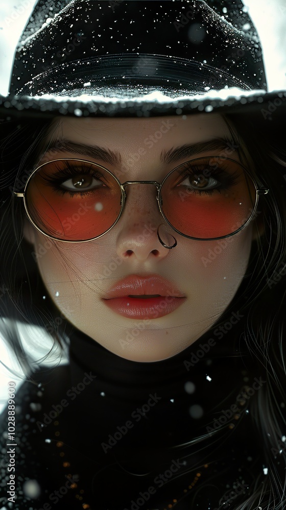 Mysterious Woman in a Hat and Sunglasses Mysterious Woman in a Hat and Sunglasses
