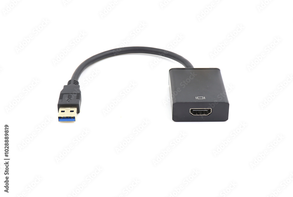 USB Convert HDMI on the white background USB Convert HDMI on the white background