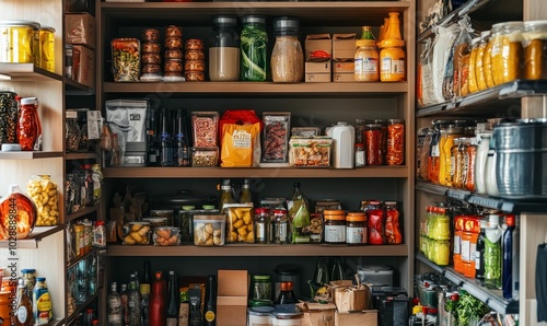 Wallpaper Mural A pantry stocked with various jars and containers. Torontodigital.ca